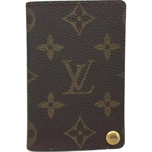 299152AH (C1) Louis Vuitton Wallet Card Case Porte Billets Pression Brown Monogr - Picture 1 of 9